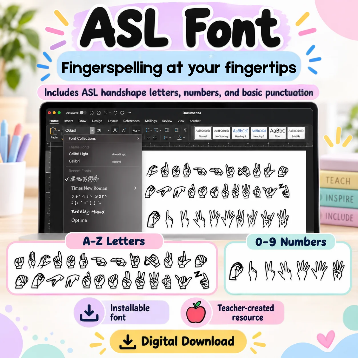 American Sign Language (ASL) Font
