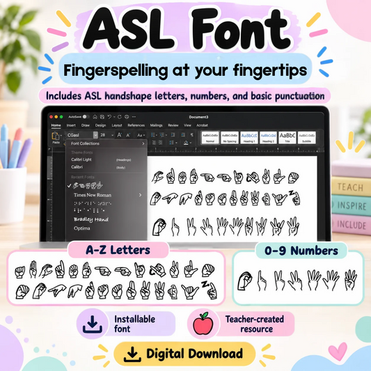 American Sign Language (ASL) Font